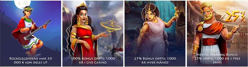 Få bonuser med Casino Gods live nettcasino