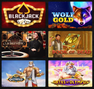 utvalg av spill hos casino masters norge