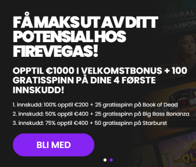 firevegas casino norge bonus