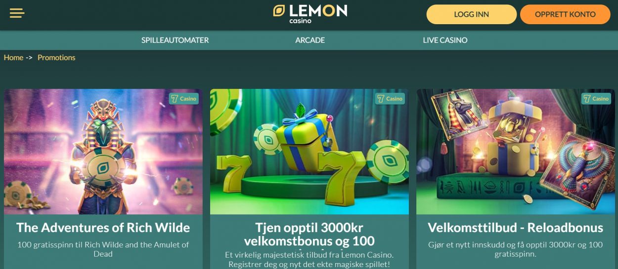 bonuser hos lemon casino